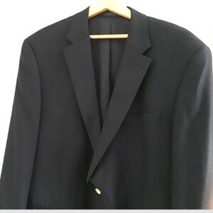 Lauren , Ralph Lauren single breasted 2 buttoned  navy wool blazer Sz 44 L